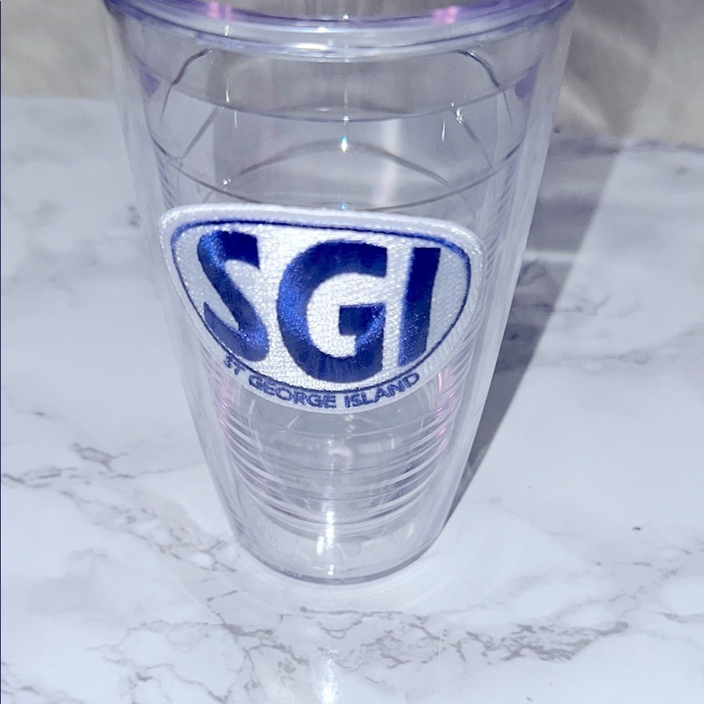Tervis SGI St George Island Clear Tumbler with Blue Logo no lid